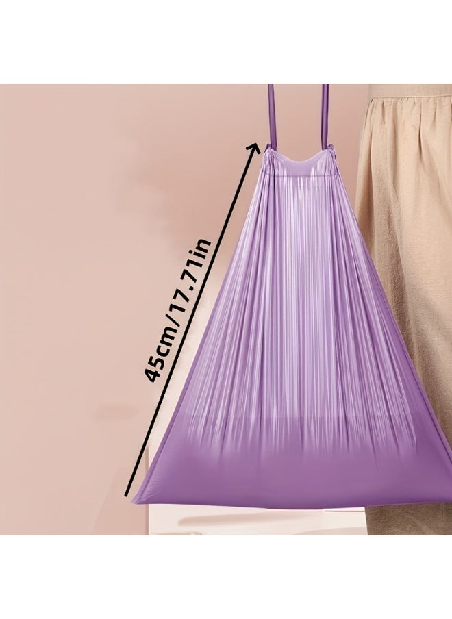Generic 100pcs High Quality Plastic Drawstring Purple Garbage Bags | Colorful Garbage Bag, Suitable for Kitchen, Bathroom, Bedroom, Living Room, Home Use - Portable Trash  - Image 3