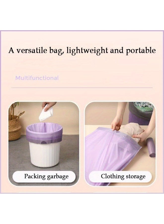 Generic 100pcs High Quality Plastic Drawstring Purple Garbage Bags | Colorful Garbage Bag, Suitable for Kitchen, Bathroom, Bedroom, Living Room, Home Use - Portable Trash  - Image 5