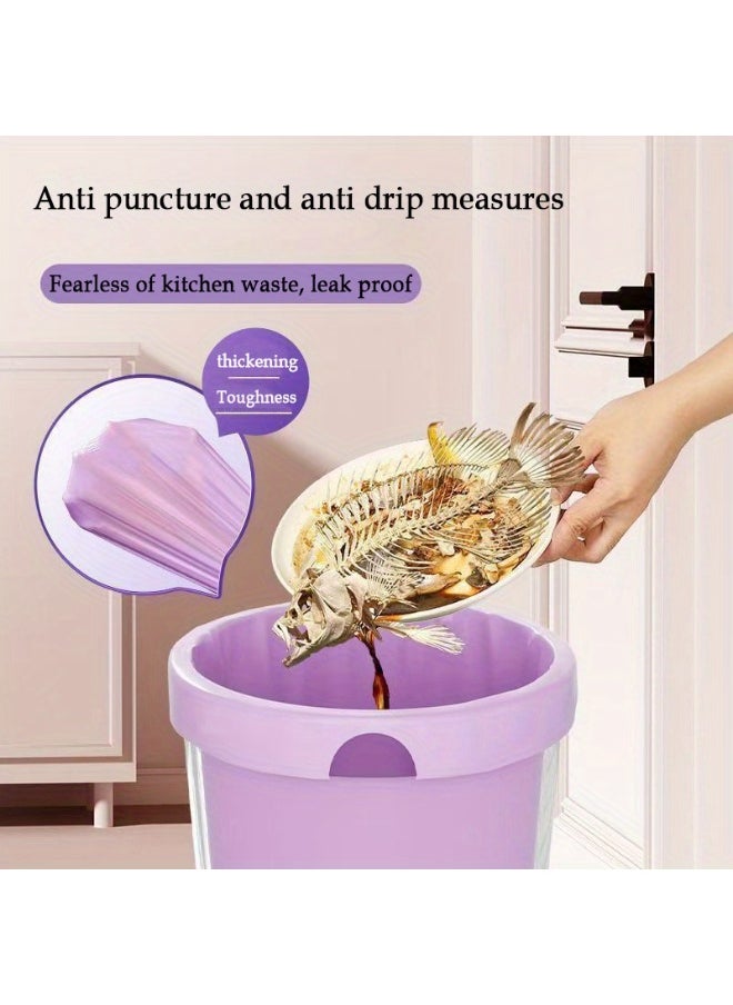Generic 100pcs High Quality Plastic Drawstring Purple Garbage Bags | Colorful Garbage Bag, Suitable for Kitchen, Bathroom, Bedroom, Living Room, Home Use - Portable Trash  - Image 4
