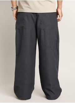 Campus Sutra Men's Charcoal Grey Panelled Baggy Cargo Trousers  - Image 3