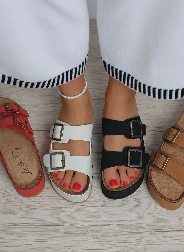 London Rag Studded Faux Leather Slip Ons in Off White