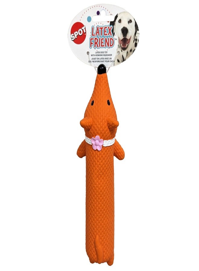 SPOT Latex Friends Dog Toys -Soft & Stuffing-Free with Honking Squeaker, 100% Latex, Brightly Colored, Ideal for Small/Medium Dogs & Light Chewers, 9-inch Assorted Styles - Image 1