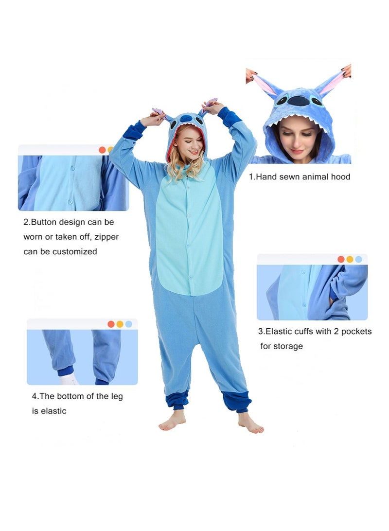 TAPIT Adult Animal Pajamas, Cartoon Cosplay Costumes, Adult Hoodie Animal Jumpsuit Pajamas Animal Outfit, Cartoon Costumes Party Wear (Pink - M) - Image 3