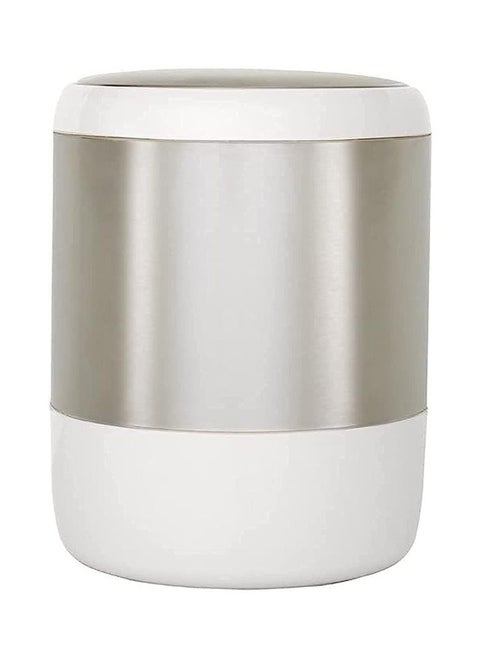 Basket trash can with swing lid waste bin garbage wastebasket trash Can with swing top lid waste bin for in your home under desk office bedroom bathroom-6 Liter(white )
