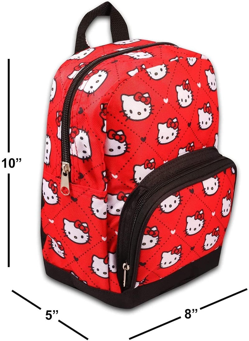 Fast Forward New York Hello Kitty Preschool Backpack for Kids, Toddlers ~ Hello Kitty School Supplies Bundle with 10" Hello Kitty Mini Backpack for Girls, Stickers, and More - Image 2