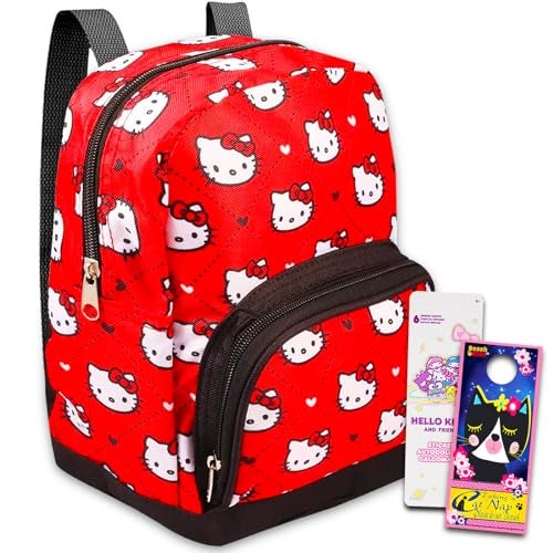Fast Forward New York Hello Kitty Preschool Backpack for Kids, Toddlers ~ Hello Kitty School Supplies Bundle with 10" Hello Kitty Mini Backpack for Girls, Stickers, and More - Image 1