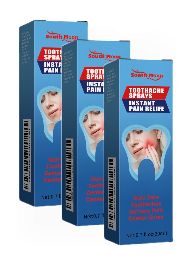 SOUTH MOON 3-PACK Of Tooth And Gum Sprays, Toothache Relief Spray 20ml*3 - Image 1