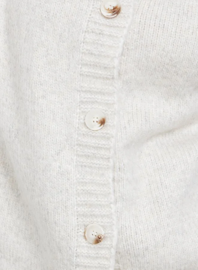Styli Off White Buttoned Cardigan