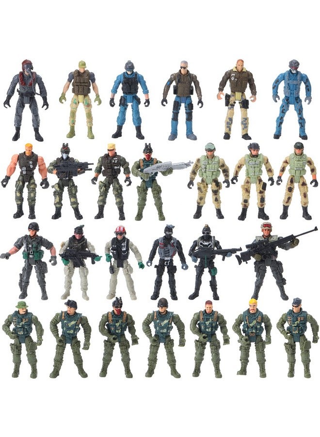 Tuanse 26 Pcs SWAT Team and Military Action Figures Playset With Weapons, Army Toys for Kids Boys Girls - Image 1
