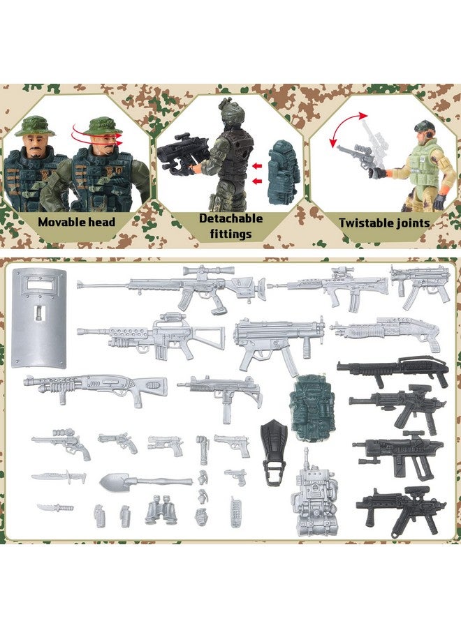 Tuanse 26 Pcs SWAT Team and Military Action Figures Playset With Weapons, Army Toys for Kids Boys Girls - Image 4