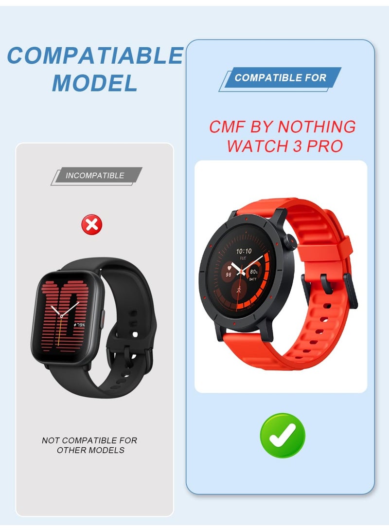 ChicVibe Case for CMF Watch 3 Pro, PC Shell+Tempered Glass Integrated Design, Anti Fall and Scratch Resistant, High-Definition and Transparent, Built-in 9H Tempered Glass Film, Hard PC, Easy to Install, Cover for NOTHING CMF Watch 3 Pro, Black - Image 2
