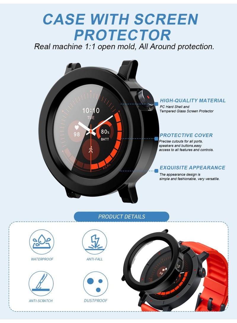 ChicVibe Case for CMF Watch 3 Pro, PC Shell+Tempered Glass Integrated Design, Anti Fall and Scratch Resistant, High-Definition and Transparent, Built-in 9H Tempered Glass Film, Hard PC, Easy to Install, Cover for NOTHING CMF Watch 3 Pro, Black - Image 3