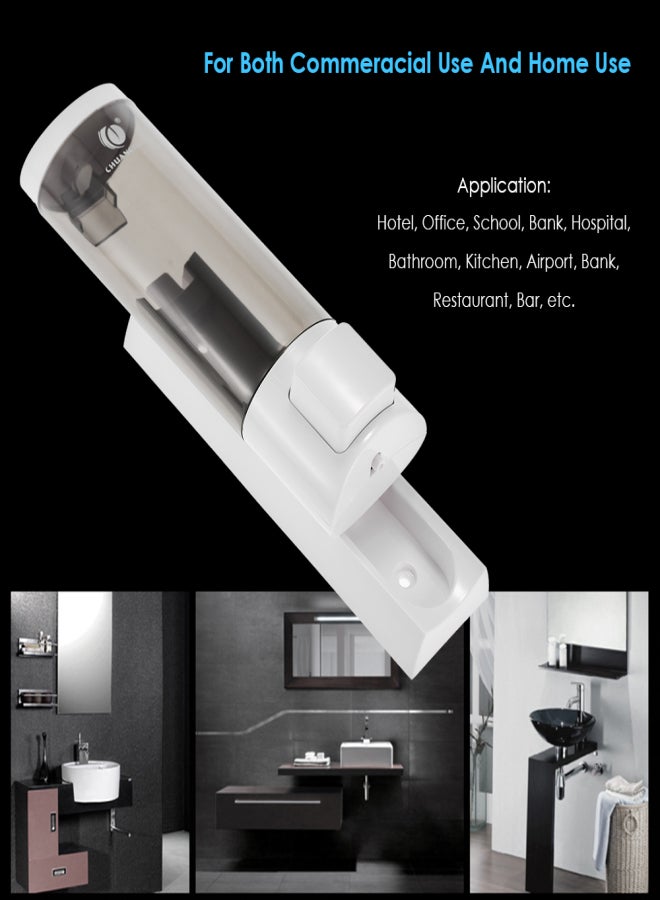 CHUANGDIAN Manual Hand Soap Dispenser Wall Mount Liquid Shampoo Shower Gel Dispenser Hand Cleanser Washroom Lotion Dispenser for Bathroom Restroom Hotel 200ml - Image 5