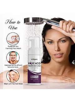 LA Organo Kojic Acid Foaming Face Wash Enriched with Licorice Vitamin C Niacinamide for Skin Brightening & Lightening Reduce Dark Spots Wrinkles & Fine Lines 100 ML  - Image 5