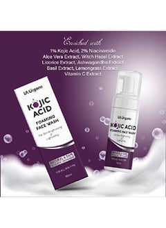 LA Organo Kojic Acid Foaming Face Wash Enriched with Licorice Vitamin C Niacinamide for Skin Brightening & Lightening Reduce Dark Spots Wrinkles & Fine Lines 100 ML  - Image 3