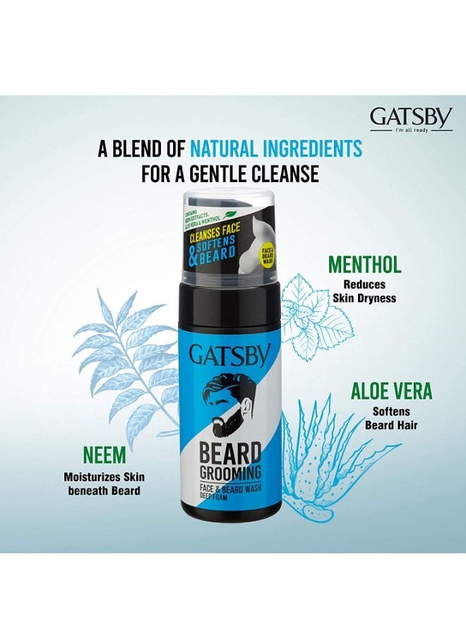GATSBY Beard Grooming Face And Beard Wash Deep Foam 110 ml  - Image 3