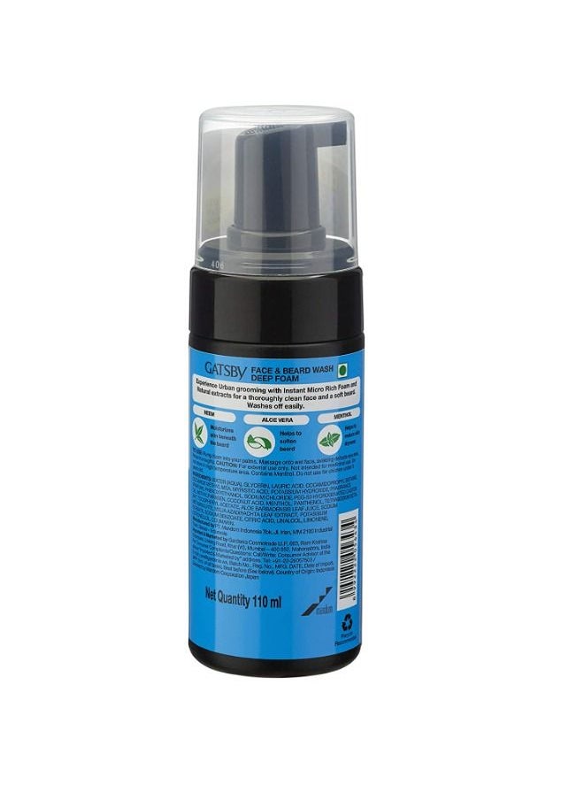 GATSBY Beard Grooming Face And Beard Wash Deep Foam 110 ml  - Image 2