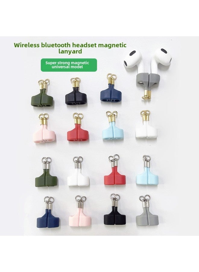 For Apple AirPods234 Generation Huawei Xiaomi Air2Spro2 Magnetic Headset Anti-lost Rope Silicone Lanyard-Color:Blue-Applicable Models:Airpods Short Silicone Lanyard (price Of 1 Pair) - Image 4