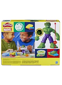Play-Doh Marvel Hulk Smash & Squish Kids Playset with Bendy Action Figure and Accessories, Imagination Toys for Boys and Girls 4 and Up  - Image 1