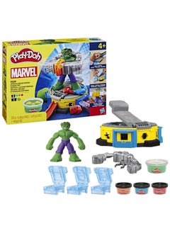 Play-Doh Marvel Hulk Smash & Squish Kids Playset with Bendy Action Figure and Accessories, Imagination Toys for Boys and Girls 4 and Up  - Image 4