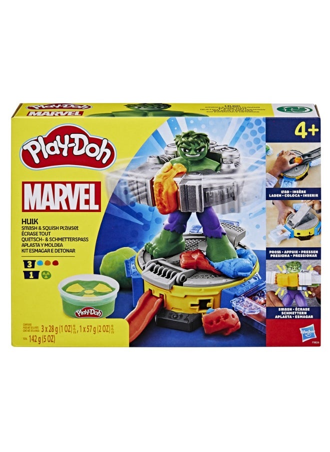 Play-Doh مجموعة ألعاب أطفال مارفل هالك سماش وسكويش مع تمثال عمل مرن وإكسسوارات، ألعاب خيال للصبية والفتيات من 4 سنوات وما فوق  - Image 5
