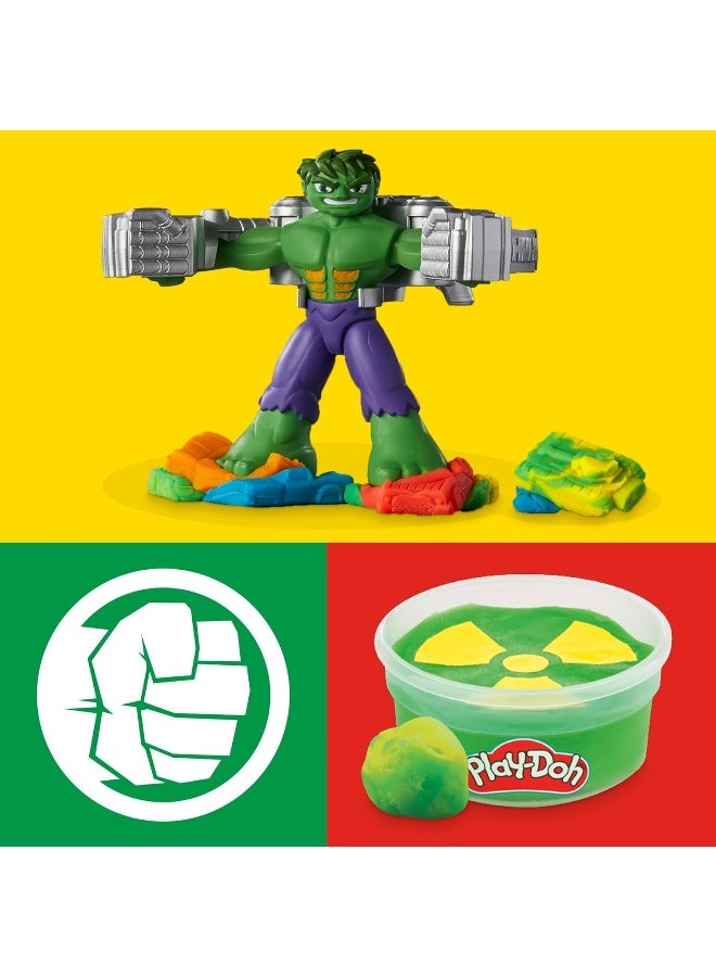 Play-Doh مجموعة ألعاب أطفال مارفل هالك سماش وسكويش مع تمثال عمل مرن وإكسسوارات، ألعاب خيال للصبية والفتيات من 4 سنوات وما فوق - Image 4