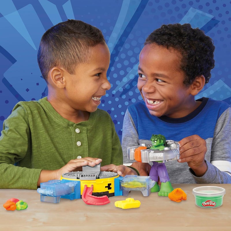 Play-Doh مجموعة ألعاب أطفال مارفل هالك سماش وسكويش مع تمثال عمل مرن وإكسسوارات، ألعاب خيال للصبية والفتيات من 4 سنوات وما فوق - Image 5