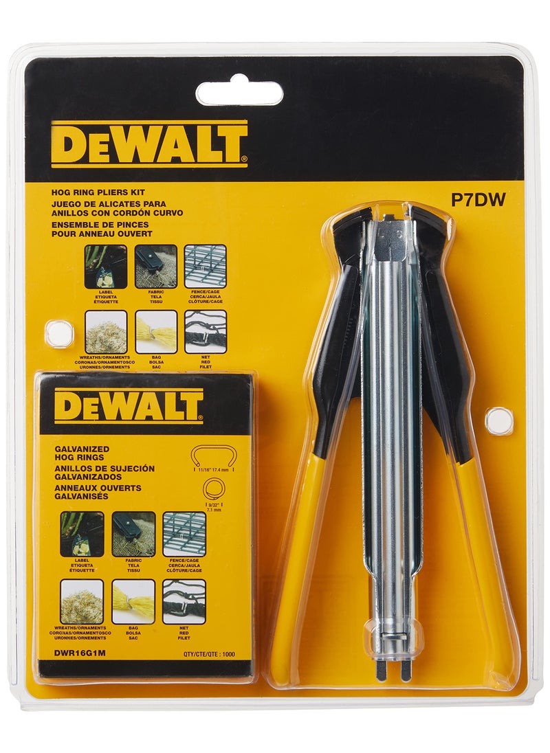 DEWALT DEWALT Hog Ring Pliers Kit, Includes Pliers and 1000 Ring Pack (P7DW)  - Image 2