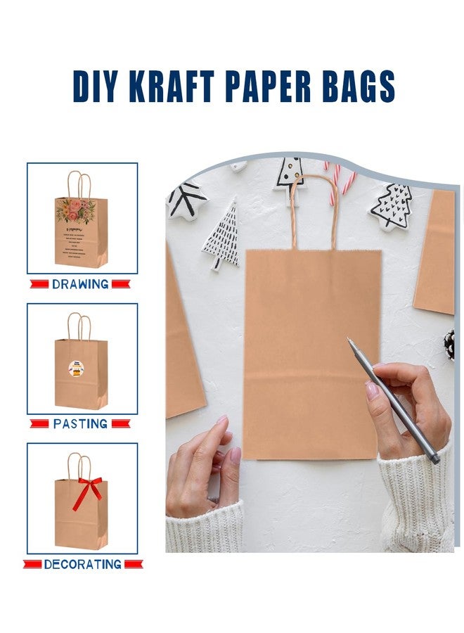 Bakepacker 30-Pack Medium Size Gift Paper Bags with Handles Bulk 10.6"x8.3"x4.3" Brown Party Kraft Shopping Bags - Image 2