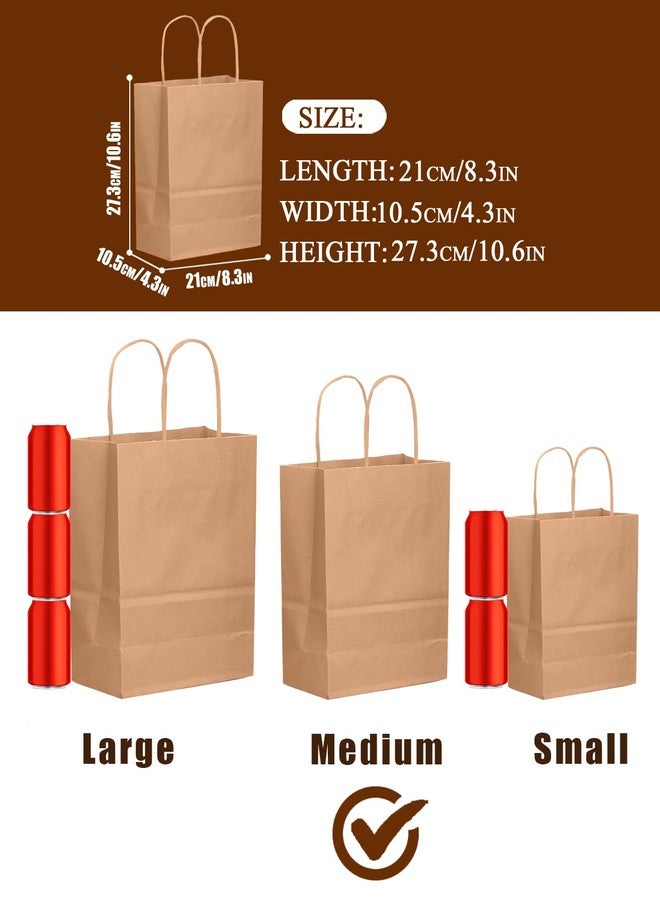 Bakepacker 30-Pack Medium Size Gift Paper Bags with Handles Bulk 10.6"x8.3"x4.3" Brown Party Kraft Shopping Bags - Image 5