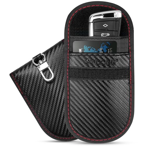 TICONN 2PK Faraday Bags for Car Keys Fob, 3.25"X4.75" Faraday Cage Protector, Car RFID Signal Blocking, Anti-Theft Pouch Anti-Hacking Case Blocker (Black, S) - Image 1