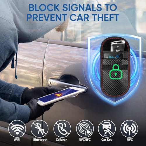 TICONN 2PK Faraday Bags for Car Keys Fob, 3.25"X4.75" Faraday Cage Protector, Car RFID Signal Blocking, Anti-Theft Pouch Anti-Hacking Case Blocker (Black, S) - Image 3
