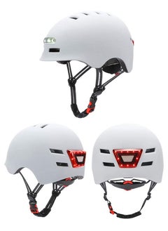 Generic 2022 NEW Bike Cycling Helmet Smart Led Tail Light Bike Adult Electric Bicycle MTB Road Scooter For Sport Urban Helmet Men Women(L: 58-61cm) WHITE  - Image 2