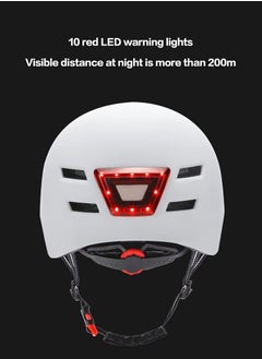 Generic 2022 NEW Bike Cycling Helmet Smart Led Tail Light Bike Adult Electric Bicycle MTB Road Scooter For Sport Urban Helmet Men Women(L: 58-61cm) WHITE  - Image 4