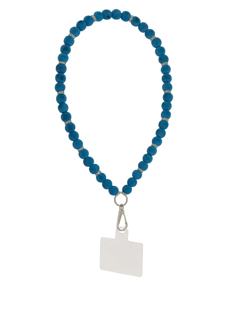 Premium Silicone Beaded Phone Strap – Small Size – Elegant Blue – Secure & Stylish - Image 2