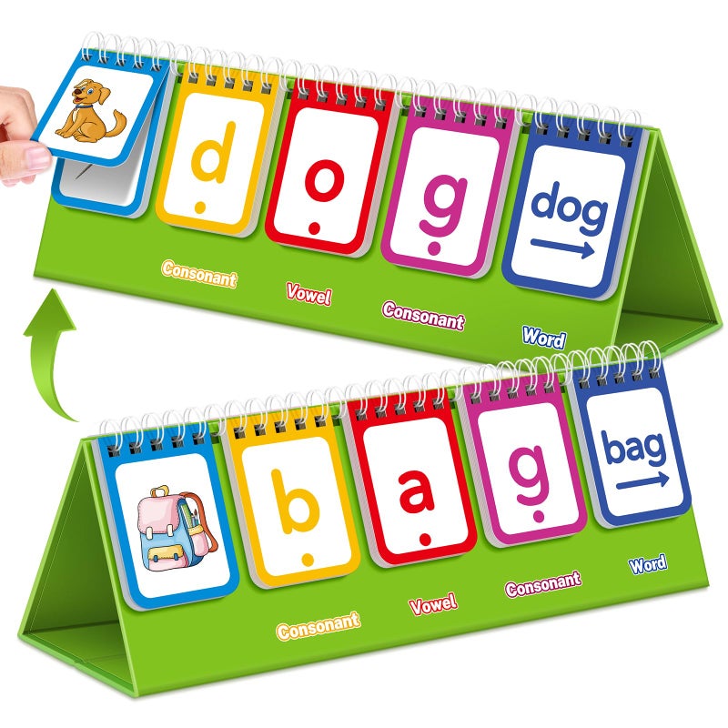 PraxiKidy CVC Word GamesPhonics Flash Cards for Preschool Kindergarten Learning ActivitySpelling Reading Manipulative Educational Toy Speech Therapy Homeschool Classroom School Teacher Supplies - Image 3