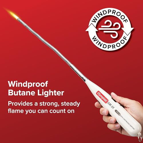 Camco Olympian GM-3X Adjustable Flame Gas Match - Features Windproof Continuous Ignition & Slender Design Equipped with Safety Lock - Refillable with Butane Lighter Fluid (57549) - Image 3