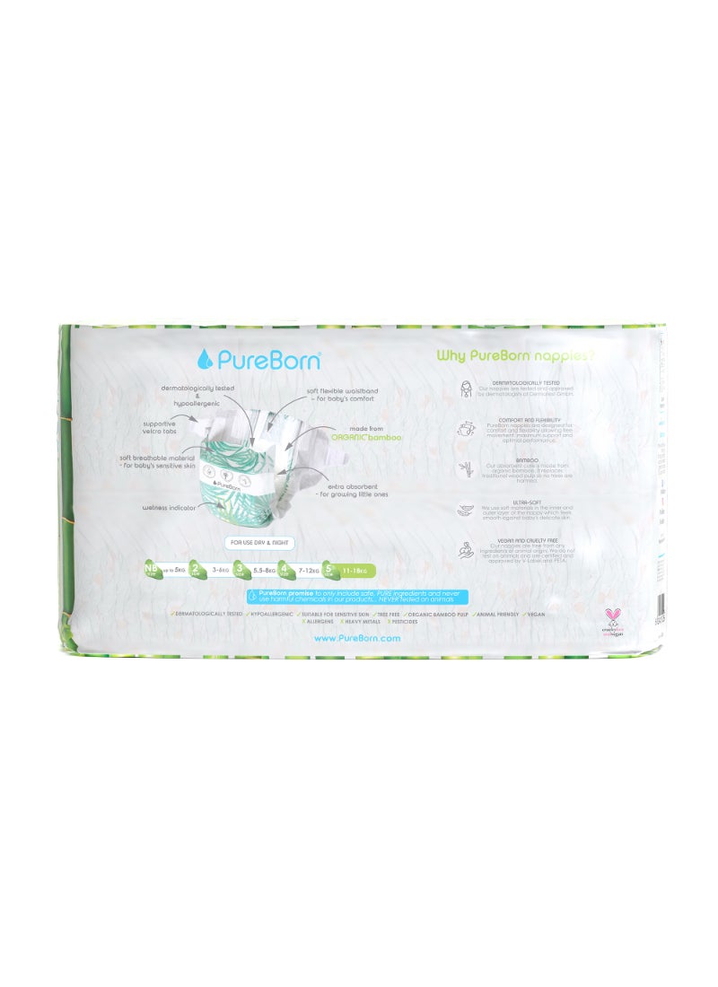 PureBorn Organic Diapers Size-5 11-18 kg Master Value Pack Daisy Print 88 Diapers - Image 2