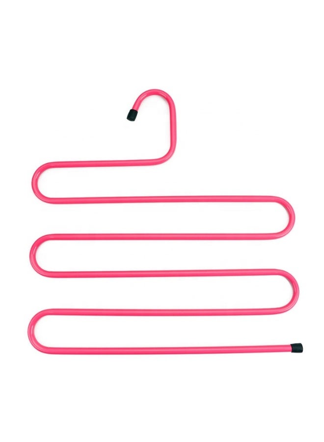 4 Pack Multi Pants Hangers Rack – Stainless Steel S-Shape 5-Layer Closet Organizer Space Saving Trouser and Jeans Hanger – Heavy Duty Metal Clothes Rack for Pants, Skirts, Scarves, and Trousers – Rust-Resistant, Durable Closet Storage Solution, Pink - Image 2
