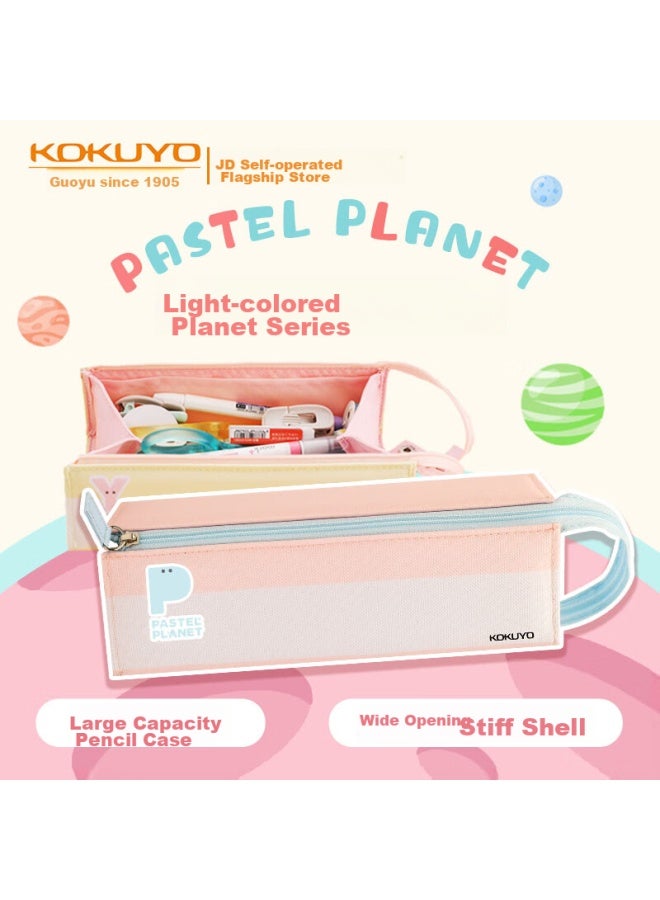 كوكويو Kokuyo Light-colored Planet C2-r حافظة أقلام، صندوق تخزين أقلام بسعة كبيرة، يتضمن جيب جانبي، وردي، 1 قطعة، Wsg-pcj23p - Image 5