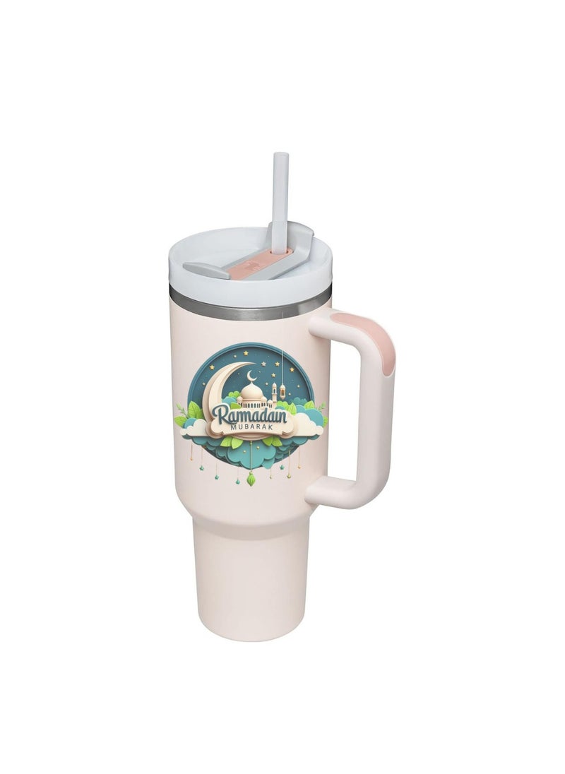 PRINTSHOP4ME - Ramadan Tumbler Mug For Hot And Cold|1200ml Insulated Tumbler With Lid|Stainless Steel Tumbler With Straw|Travel Tumbler,Coffee Mug For Office,Home - Image 1