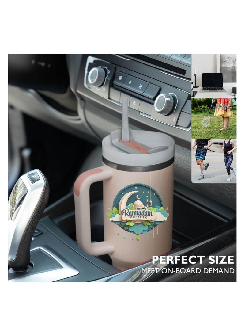 PRINTSHOP4ME - Ramadan Tumbler Mug For Hot And Cold|1200ml Insulated Tumbler With Lid|Stainless Steel Tumbler With Straw|Travel Tumbler,Coffee Mug For Office,Home - Image 1
