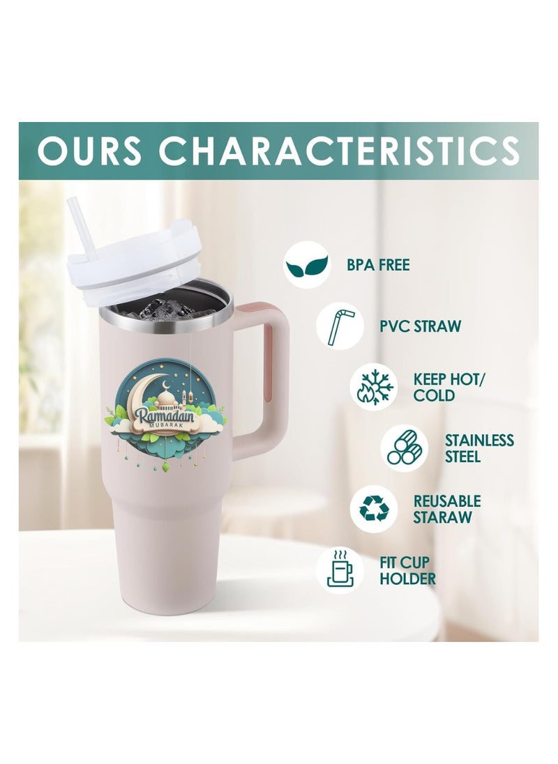 PRINTSHOP4ME - Ramadan Tumbler Mug For Hot And Cold|1200ml Insulated Tumbler With Lid|Stainless Steel Tumbler With Straw|Travel Tumbler,Coffee Mug For Office,Home - Image 1
