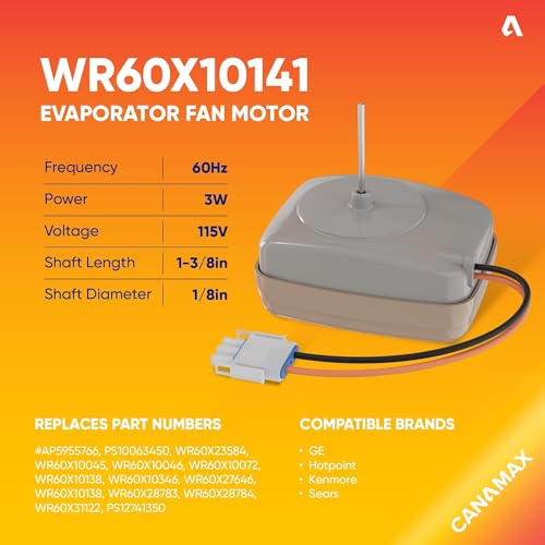 Canamax Premium WR60X10141 Refrigerator Evaporator Fan Motor Replacement for WR60X23584 WR60X31522 AP5955766 PS10063450 WR60X10138 - Compatible with GE Hotpoint Kenmore - Image 2