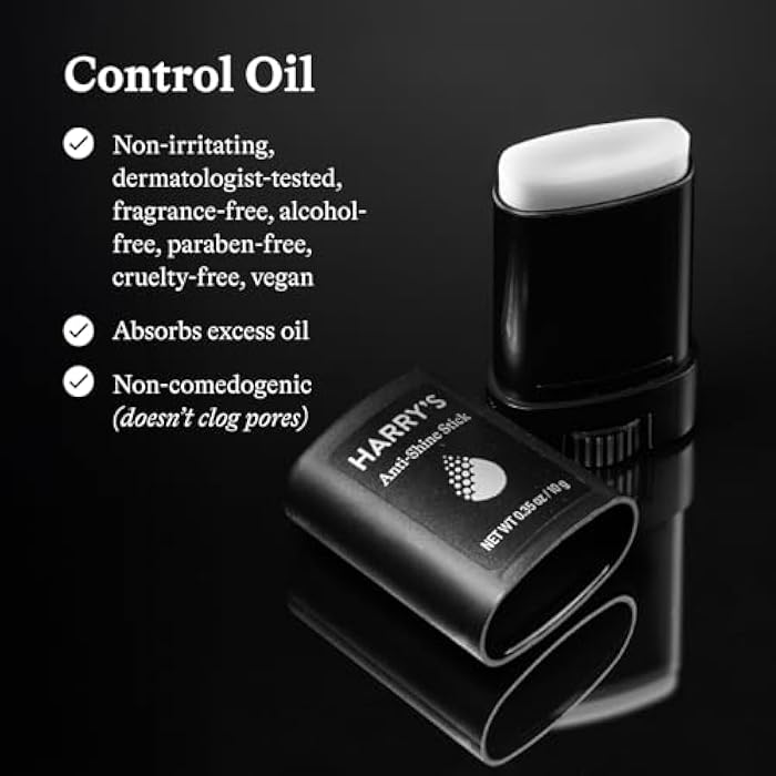 Harry's Anti-Shine Stick for Oily Skin - (2 Pack) 0.35 oz - Controls and Absorbs Oil for Matte Finish - Facial Skin Care for Men - Image 2