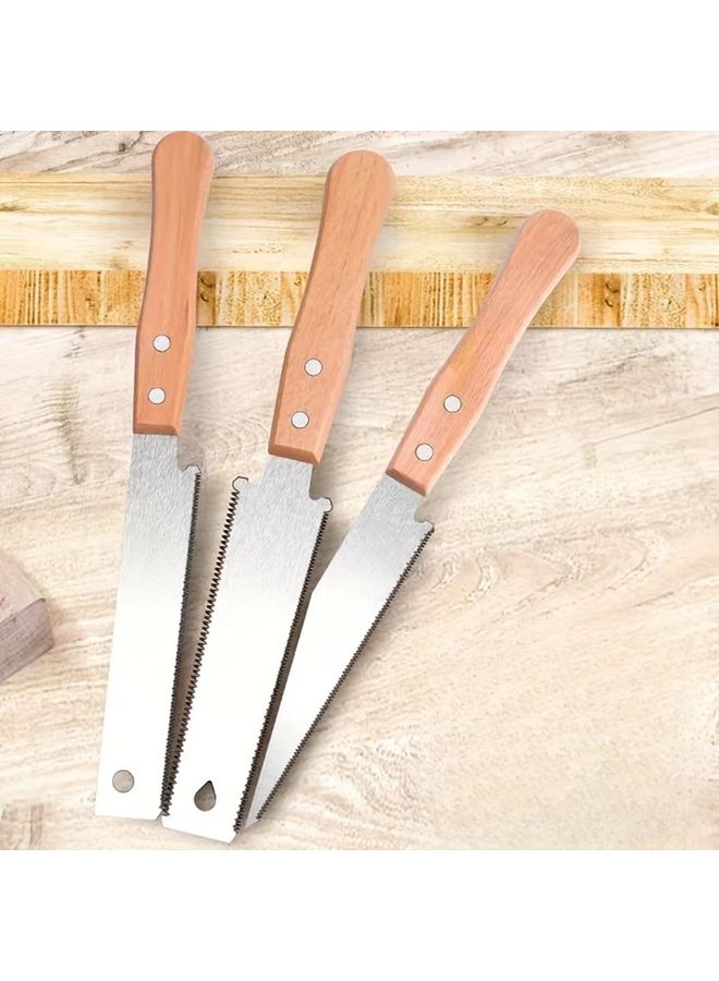 Premium Flat Cutting Saw Square Head Wood Handle Saw With Double Edge SK5 Blade For Flexible Precise Trimming And Clean Smooth Surface Durable For Camping Garden Repair And More - Image 1