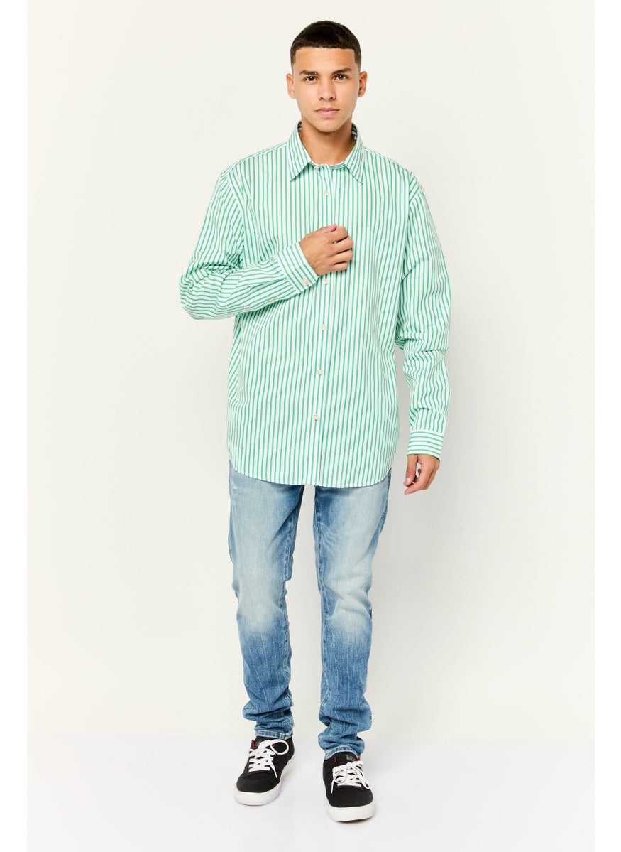 ESPRIT Men Regular Fit Stripe Long Sleeve Casual Shirt, Multi Color  - Image 2