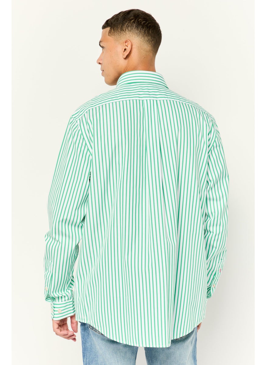 ESPRIT Men Regular Fit Stripe Long Sleeve Casual Shirt, Multi Color  - Image 3