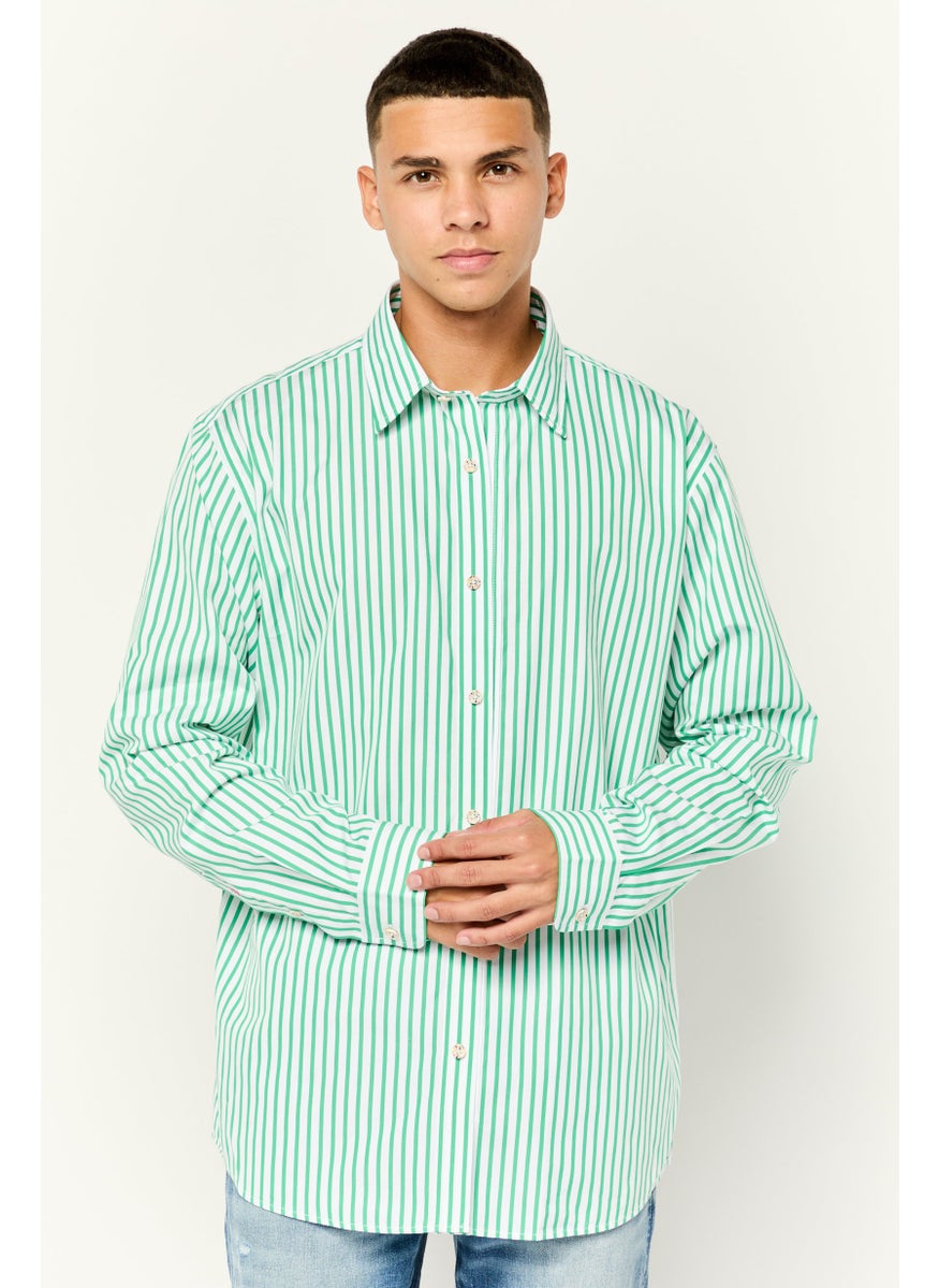 ESPRIT Men Regular Fit Stripe Long Sleeve Casual Shirt, Multi Color  - Image 1
