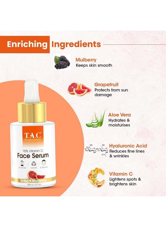 TAC - The Ayurveda Co. - 15% Vitamin C Face Serum For Toning Brightening & Glowing Skin Anti Aging & Anti Wrinkles Increases Skin'S Glow For Women & Men 30Ml - Image 1